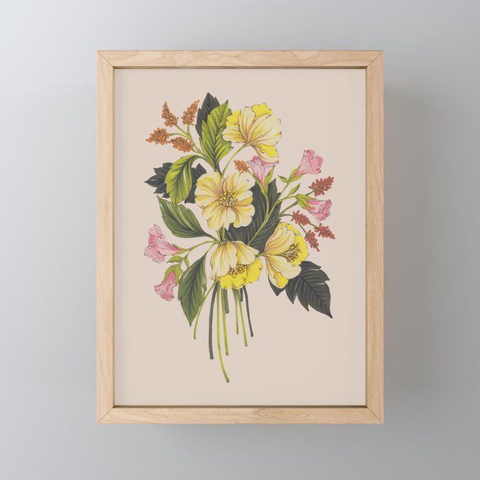 Yellow Flower bunch Mini Art Print Gallery Image 1