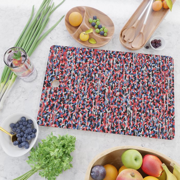 Graffiti style pattern - Berlin subway train seat camouflage design Cutting Board Gallery Image 2