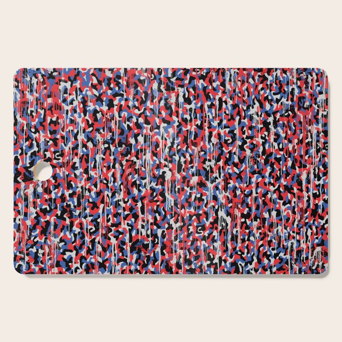 Graffiti style pattern - Berlin subway train seat camouflage design Cutting Board Gallery Image 1