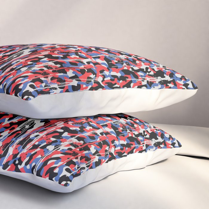 Graffiti style pattern - Berlin subway train seat camouflage design Pillow Sham Gallery Image 3