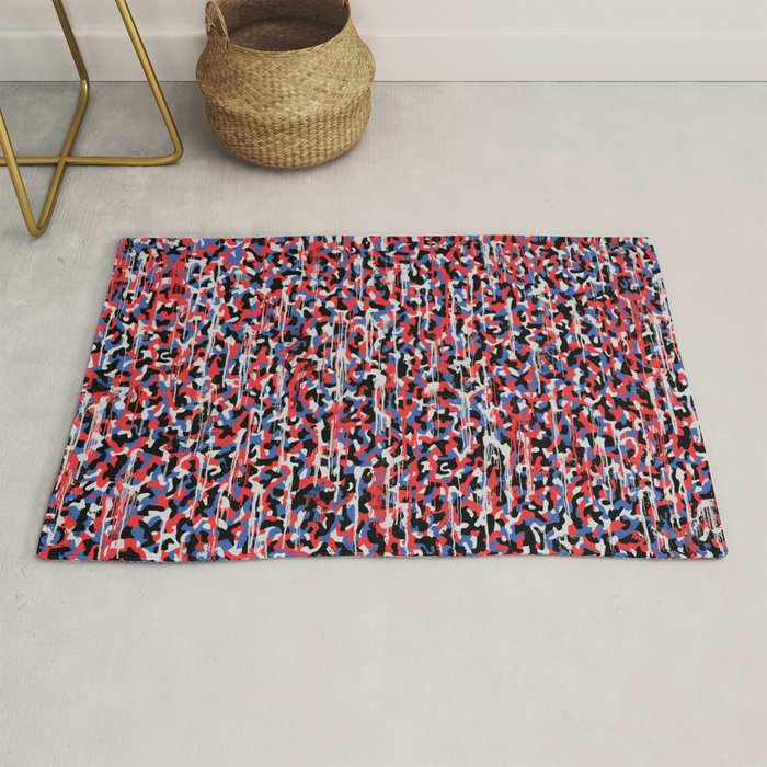 Graffiti style pattern - Berlin subway train seat camouflage design Rug Gallery Image 1