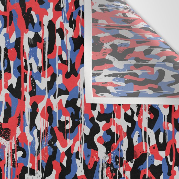 Graffiti style pattern - Berlin subway train seat camouflage design Wall Tapestry Gallery Image 3