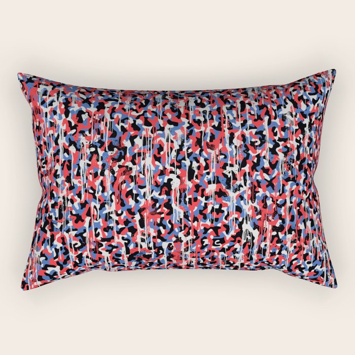 Graffiti style pattern - Berlin subway train seat camouflage design Rectangular Pillow Gallery Image 2