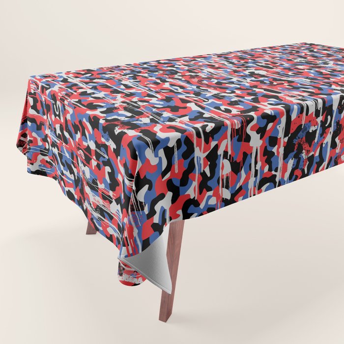 Graffiti style pattern - Berlin subway train seat camouflage design Tablecloth Gallery Image 1