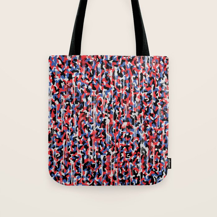 Graffiti style pattern - Berlin subway train seat camouflage design Tote Bag Gallery Image 1