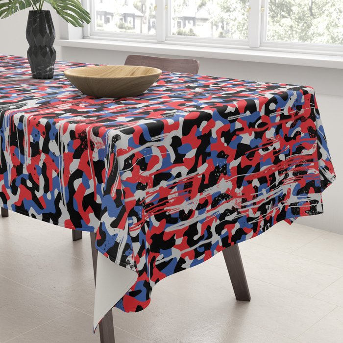 Graffiti style pattern - Berlin subway train seat camouflage design Tablecloth Gallery Image 3