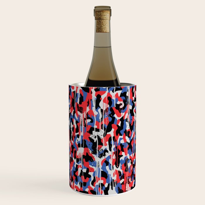Graffiti style pattern - Berlin subway train seat camouflage design Wine Chiller Gallery Image 3