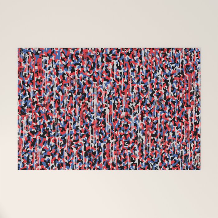 Graffiti style pattern - Berlin subway train seat camouflage design Welcome Mat Gallery Image 1