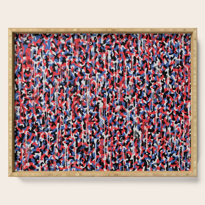 Graffiti style pattern - Berlin subway train seat camouflage design Serving Tray Gallery Image 1