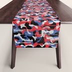 Graffiti style pattern - Berlin subway train seat camouflage design Table Runner Gallery Image 1