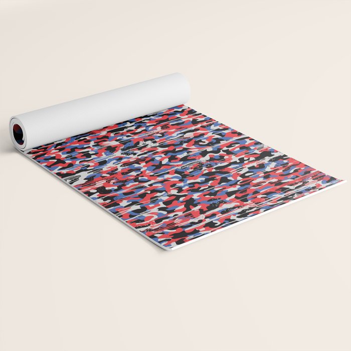 Graffiti style pattern - Berlin subway train seat camouflage design Yoga Mat Gallery Image 2