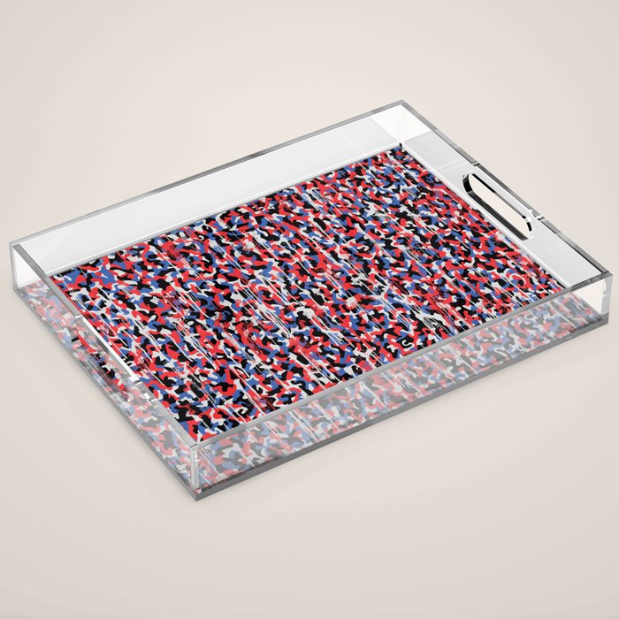 Graffiti style pattern - Berlin subway train seat camouflage design Acrylic Tray Gallery Image 1