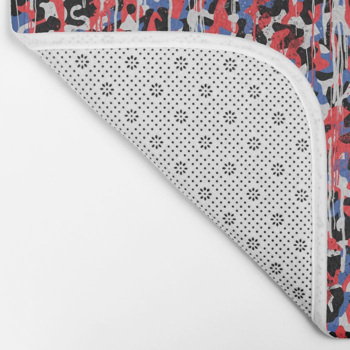 Graffiti style pattern - Berlin subway train seat camouflage design Bath Mat Gallery Image 2