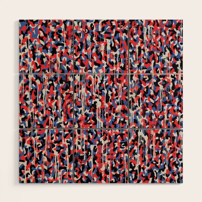 Graffiti style pattern - Berlin subway train seat camouflage design Wood Wall Art Gallery Image 1