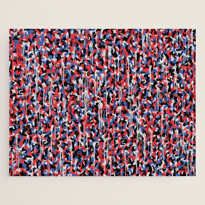 Graffiti style pattern - Berlin subway train seat camouflage design Jigsaw Puzzle Gallery Image 1