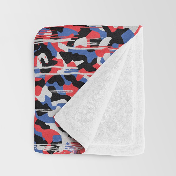 Graffiti style pattern - Berlin subway train seat camouflage design Throw Blanket Gallery Image 3