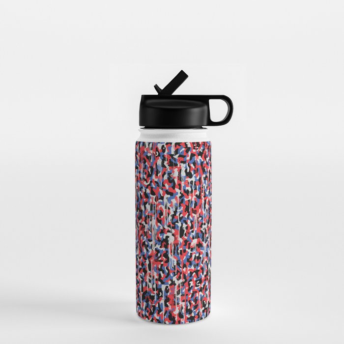 Graffiti style pattern - Berlin subway train seat camouflage design Water Bottle Gallery Image 1
