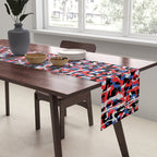 Graffiti style pattern - Berlin subway train seat camouflage design Table Runner Gallery Image 2