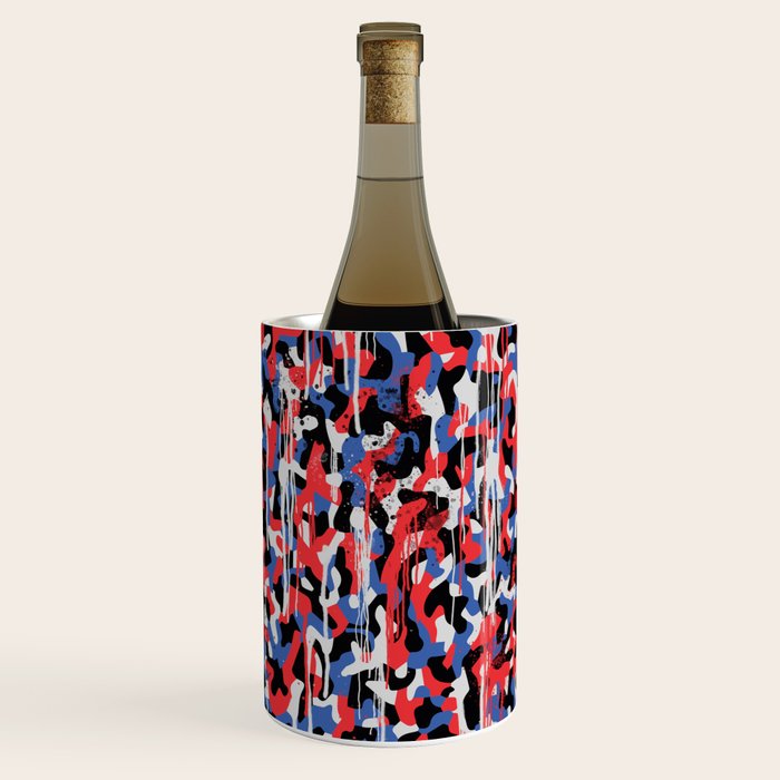 Graffiti style pattern - Berlin subway train seat camouflage design Wine Chiller Gallery Image 2