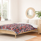 Graffiti style pattern - Berlin subway train seat camouflage design Duvet Cover Gallery Image 2
