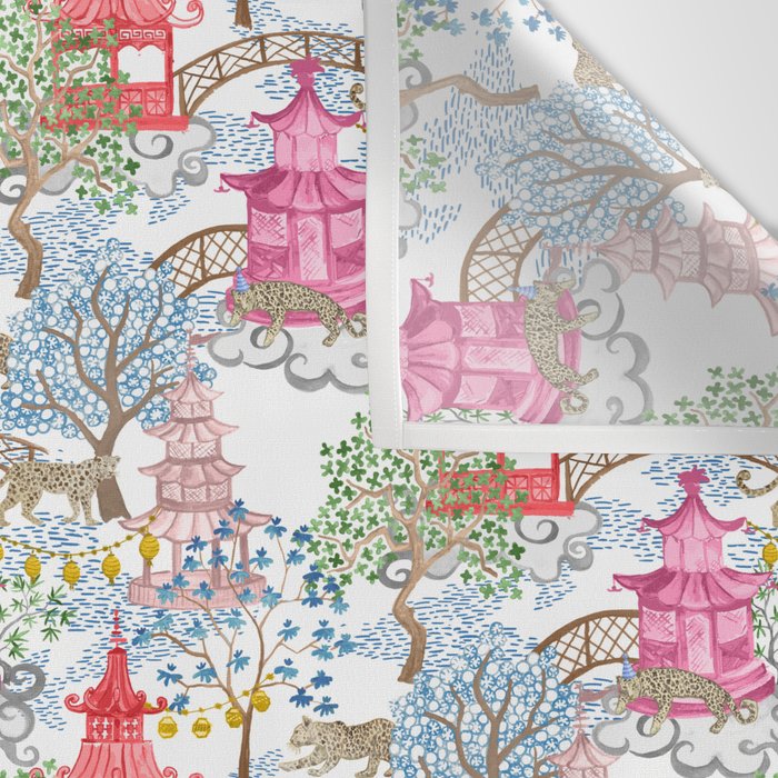 Multi Color Leopards in Pagoda Forest Wall Tapestry Gallery Image 3