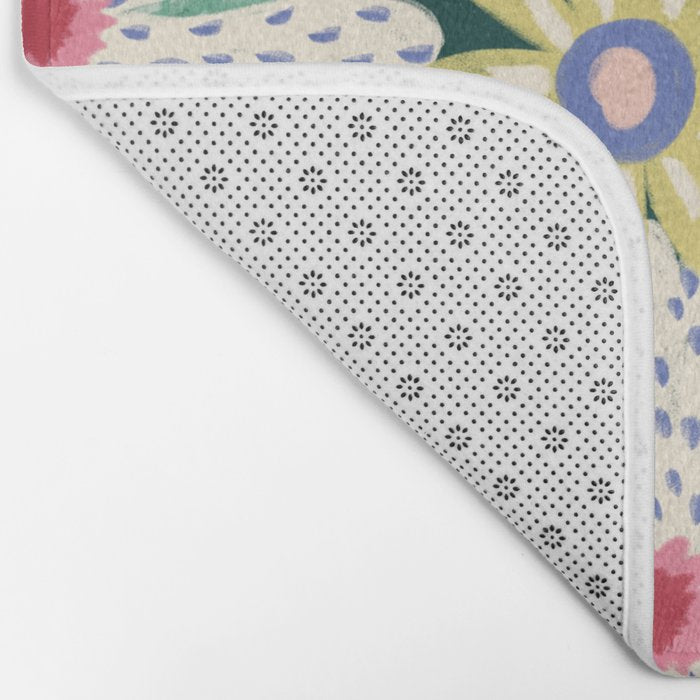 Summer Bloom - Dark Green Background  Bath Mat Gallery Image 2
