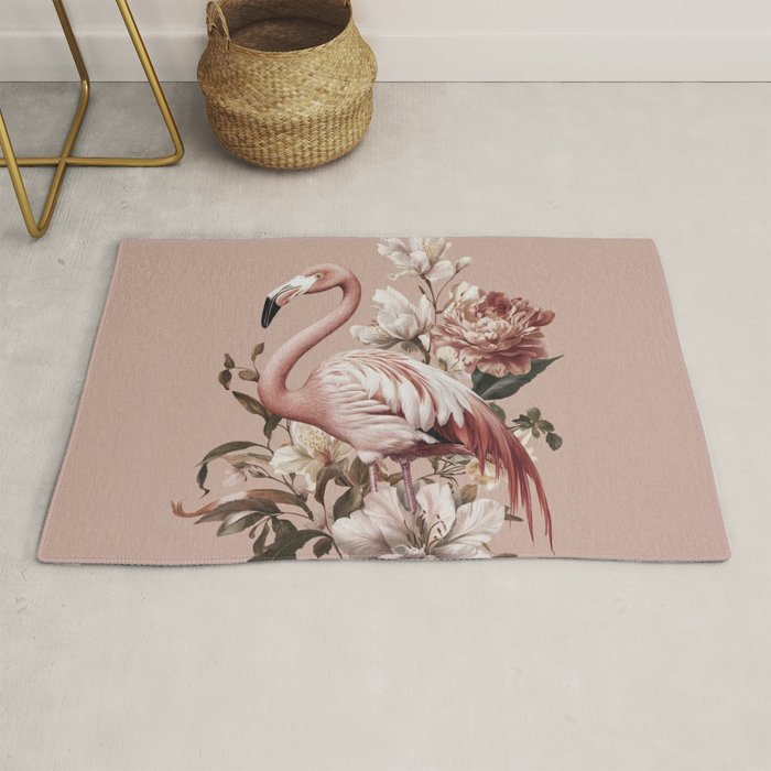 Floral Flamingo Romantic Serenade Rug Gallery Image 1