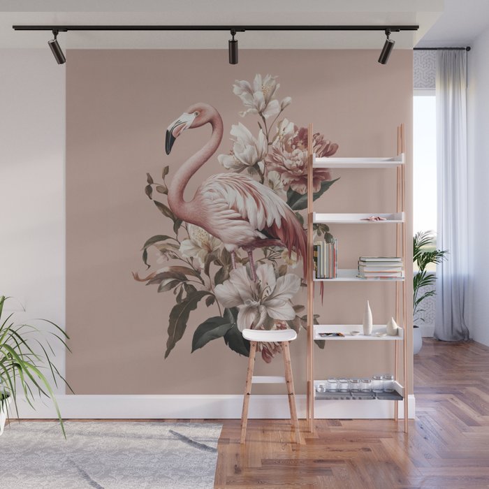 Floral Flamingo Romantic Serenade Wall Mural Gallery Image 1