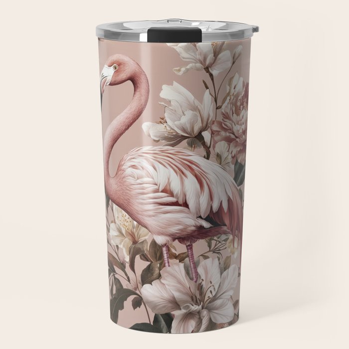 Floral Flamingo Romantic Serenade Travel Mug Gallery Image 1