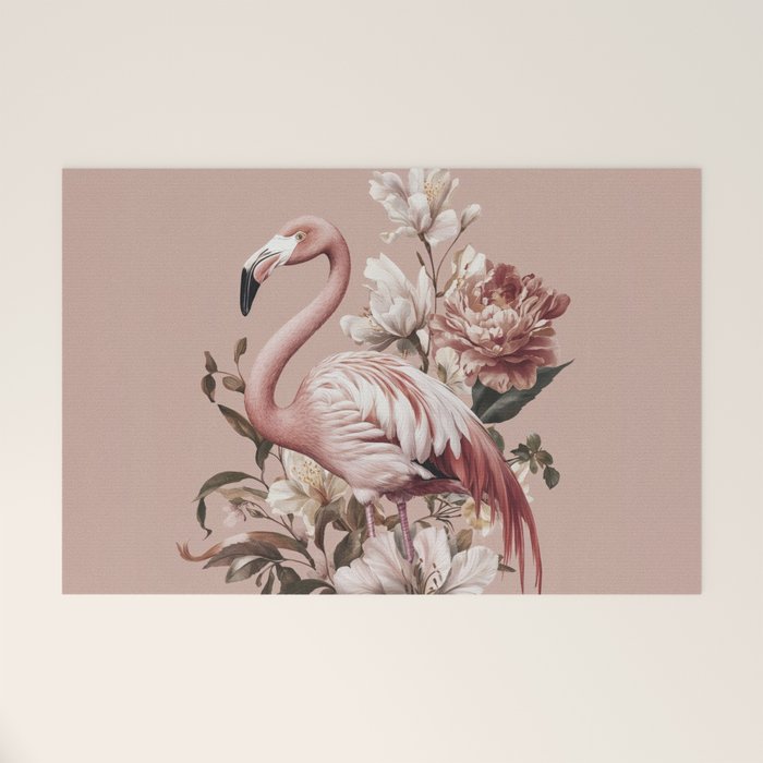 Floral Flamingo Romantic Serenade Welcome Mat Gallery Image 1