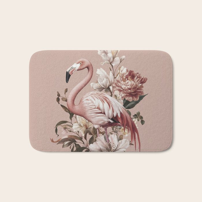 Floral Flamingo Romantic Serenade Bath Mat Gallery Image 1