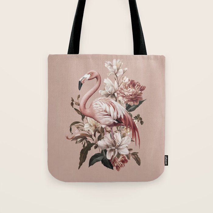 Floral Flamingo Romantic Serenade Tote Bag Gallery Image 1