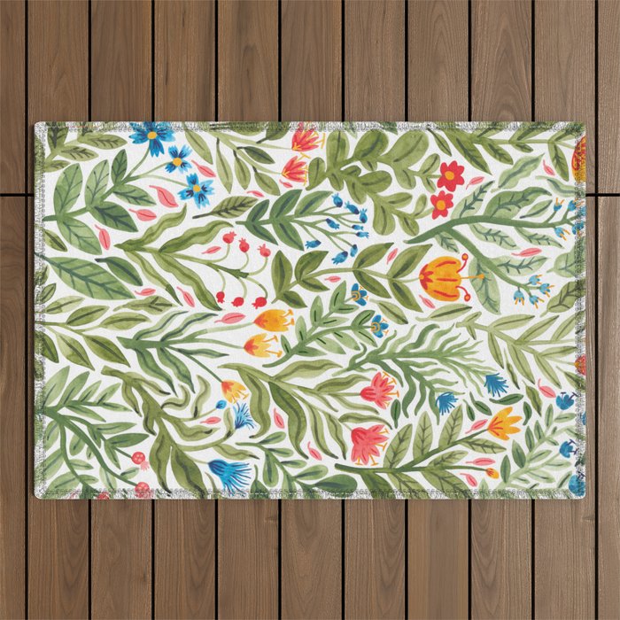 Blooming Flowers Outdoor Rug Gallery Image 1