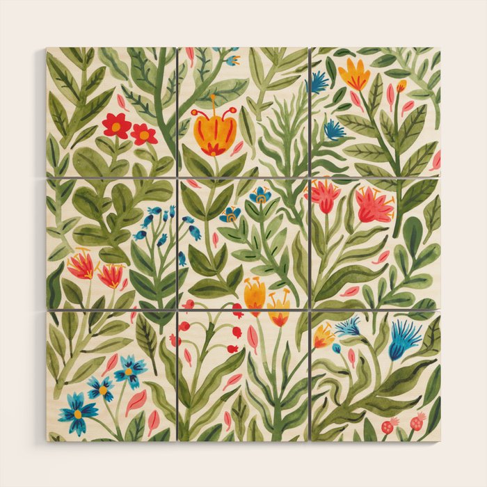 Blooming Flowers Wood Wall Art Gallery Image 1