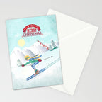Skiing Girl Stationery Card Gallery Image 2