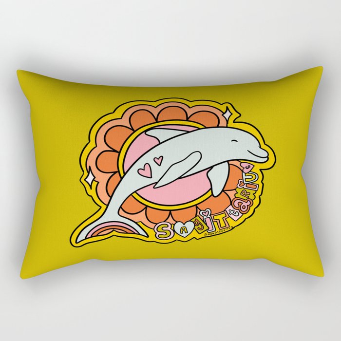 Sagittarius Dolphin Rectangular Pillow Gallery Image 1