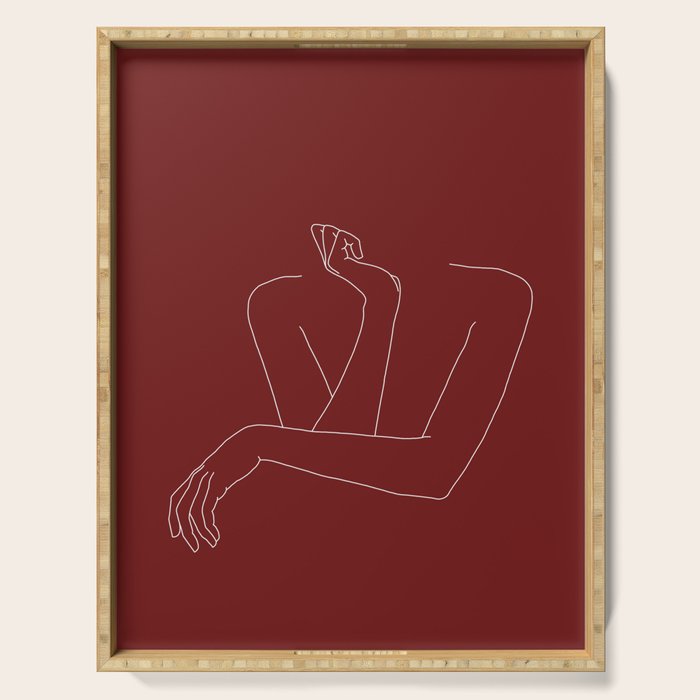 Crossed arms illustration - Anna Red Serving Tray Gallery Image 1