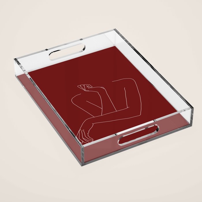 Crossed arms illustration - Anna Red Acrylic Tray Gallery Image 1