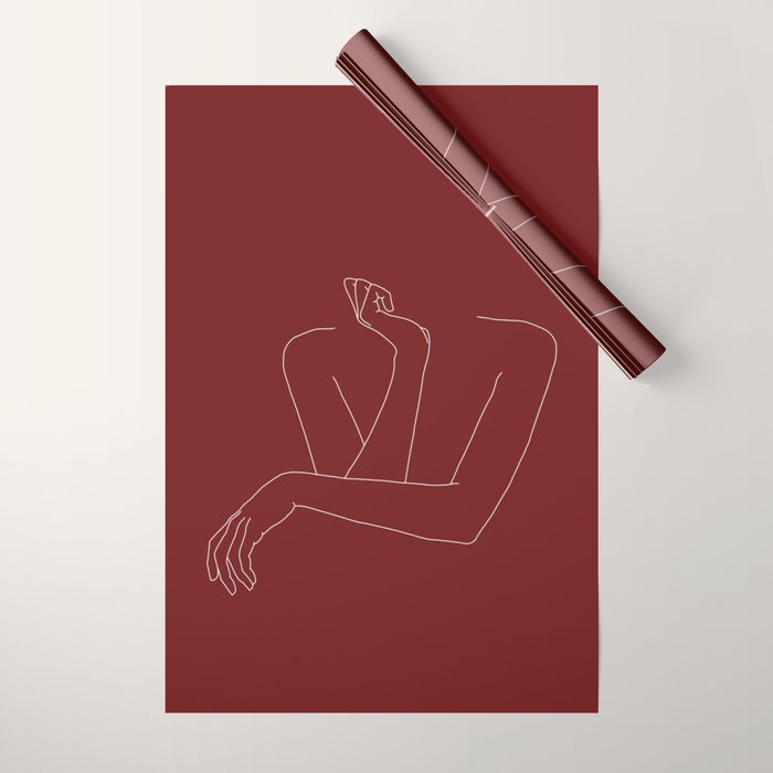 Crossed arms illustration - Anna Red Wrapping Paper Gallery Image 1