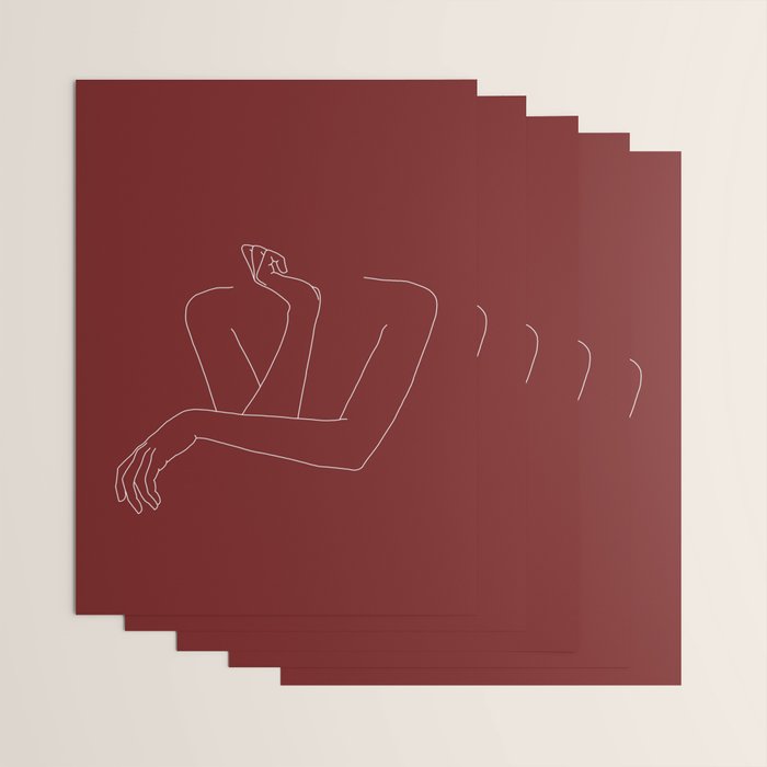 Crossed arms illustration - Anna Red Wrapping Paper Gallery Image 3