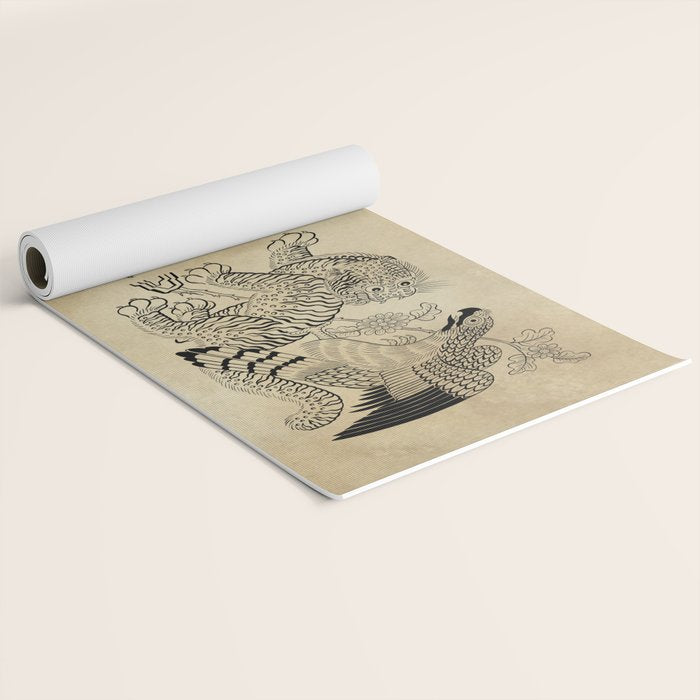 Tiger and hawk Type1 - Minhwa-Korean traditional folk art Yoga Mat Gallery Image 2