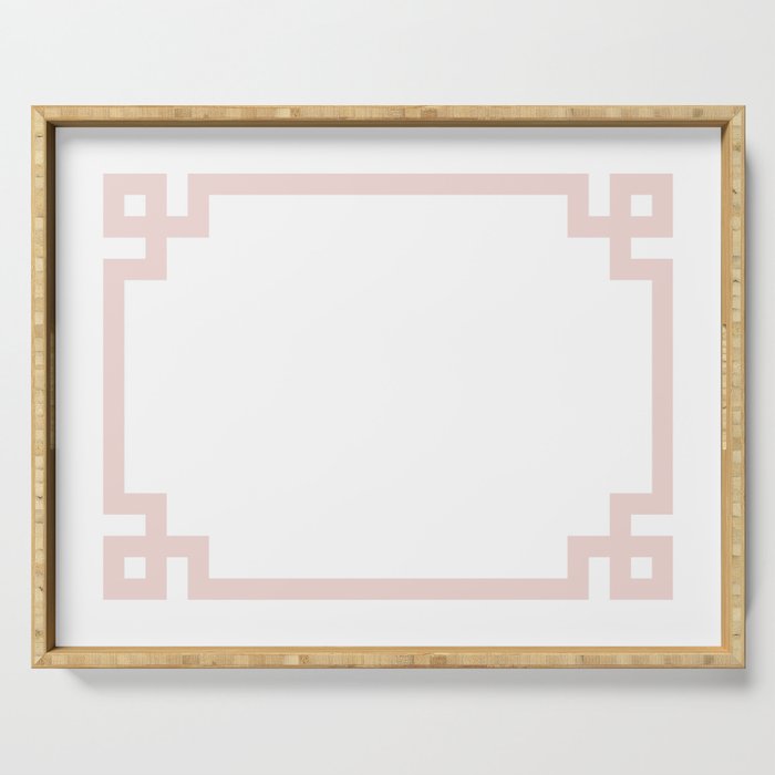 Blush Greek Key Border Serving Tray Gallery Image 1