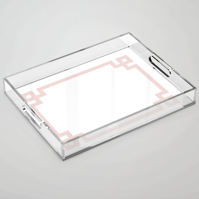 Blush Greek Key Border Acrylic Tray Gallery Image 1