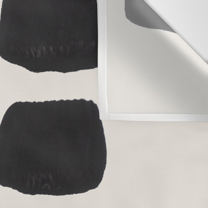 Mid Century Modern Minimalist Abstract Art Brush Strokes Black & White Ink Art Square Shapes Wall Tapestry Gallery Image 3