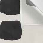 Mid Century Modern Minimalist Abstract Art Brush Strokes Black & White Ink Art Square Shapes Wall Tapestry Gallery Image 3