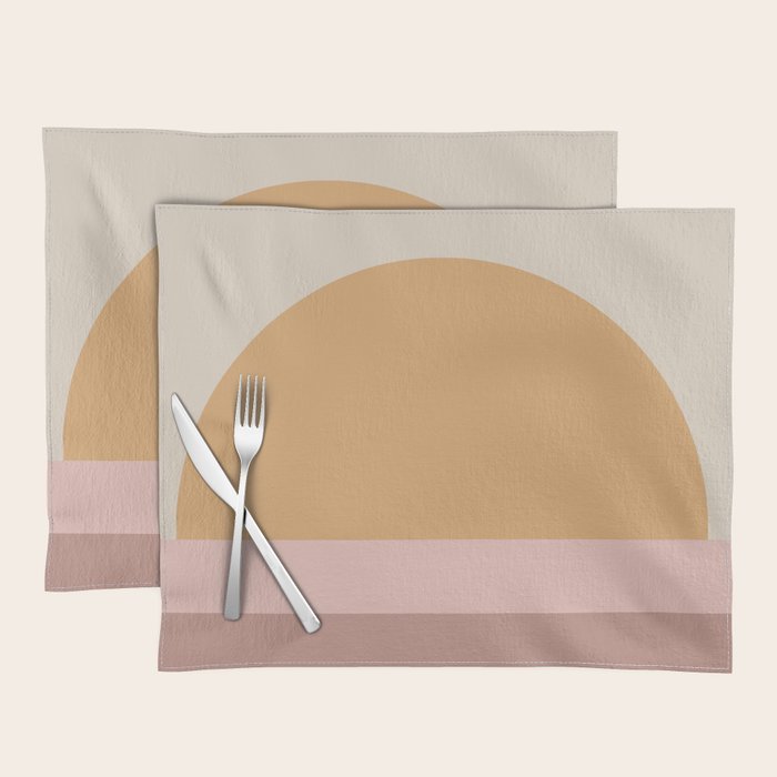Minimal Retro Sunset - Earthy Neutral Placemat Gallery Image 1