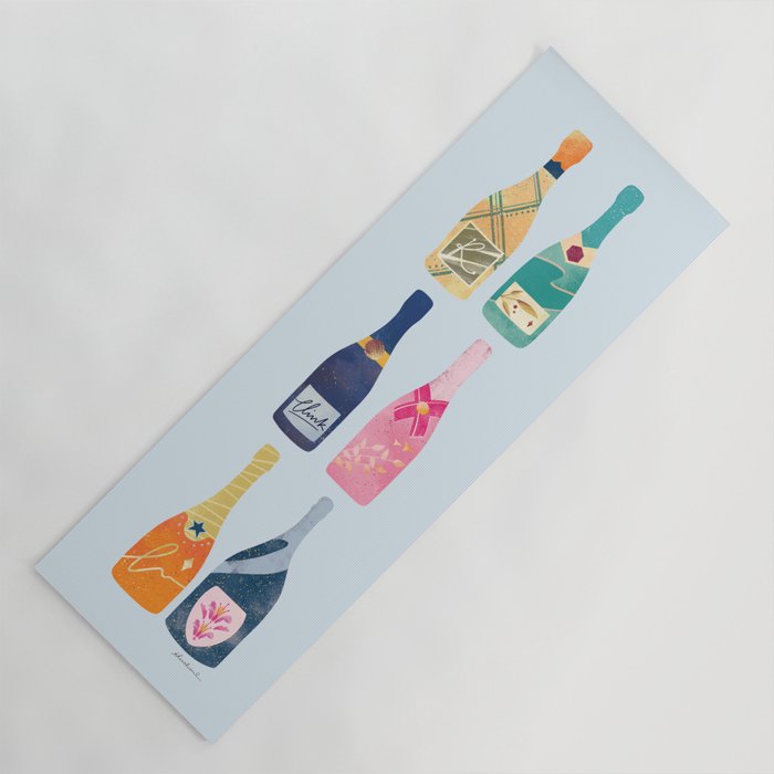 Champagne Bottles - Blue Ver. Yoga Mat Gallery Image 1