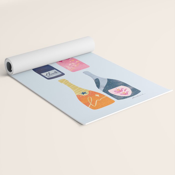 Champagne Bottles - Blue Ver. Yoga Mat Gallery Image 2