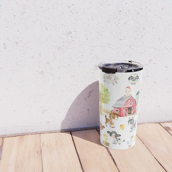 Watercolor Farm Animals Travel Mug Gallery Image 4