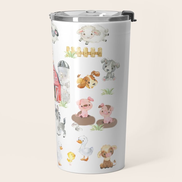 Watercolor Farm Animals Travel Mug Gallery Image 2